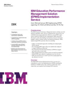 IBM Software Business Analytics Business Analytics Software  IBM Education Performance