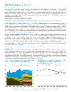 AEO2014 Early Release Overview Executive summary Projections in the Annual Energy Outlook[removed]AEO2014) Reference case focus on the factors that shape U.S. energy markets through 2040, under the assumption that current 