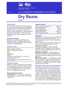 United States Department of Agriculture Risk Management Agency January[removed]COMMODITY INSURANCE FACT SHEET