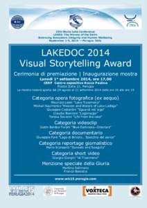 15th World Lake Conference LAKES: The Mirrors of the Earth Balancing Ecosystem Integrity and Human Wellbeing September 1-5, 2014 — Perugia, Italy  LAKEDOC 2014