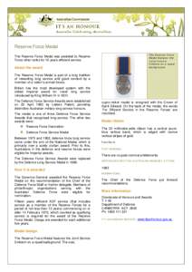 Reserve Force Decoration / Reserve Force Medal / Defence Long Service Medal / National Medal / Oceania / Orders /  decorations /  and medals of New Zealand / Australian Cadet Forces Service Medal / Air Efficiency Award / Australia / Military / Defence Force Service Medal
