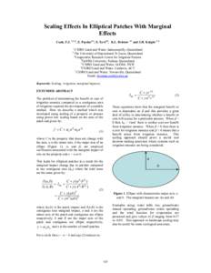 Scaling Effects In Elliptical Patches With Marginal Effects Cook, F.J. 1, 2,3, Z. Paydar3,6, E. Xevi3,5, K.L. Bristow 3,7 and J.H. Knight 1, 4 1 2