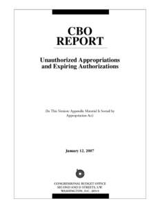 Unauthorized Appropriations and Expiring Authorizations (Appropriations Version)