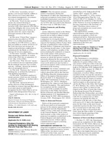 Federal Register / Vol. 62, No[removed]Friday, August 8, [removed]Notices (i) The term ‘‘secondary service’’ means a service provided by a Bank or Plan Adviser to a Fund other than investment management, investment 