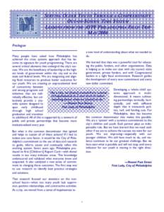 SERVING OLDER YOUTH THROUGH A COMPREHENSIVE OUT-OF-SCHOOL TIME SYSTEM LESSONS FROM THE AYPF PHILADELPHIA FIELD TRIP MAY 2006 Prologue a new level of understanding about what we needed to