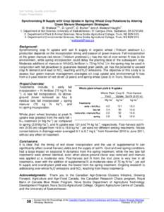 Synchronizing N Supply with Crop Uptake in Spring Wheat Crop Rotations by Altering Green Manure Management Strategies