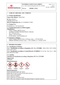 MATERIAL SAFETY DATA SHEET Acc. to the Commission Regulation (EU) No[removed]Mixture  1