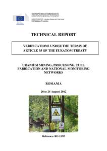 EUROPEAN COMMISSION DIRECTORATE-GENERAL FOR ENERGY DIRECTORATE D - Nuclear Safety and Fuel Cycle D.3 Radiation Protection  TECHNICAL REPORT