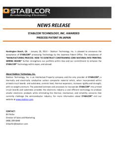    	
   	
   	
   	
   	
   	
   NEWS	
  RELEASE	
    	
  