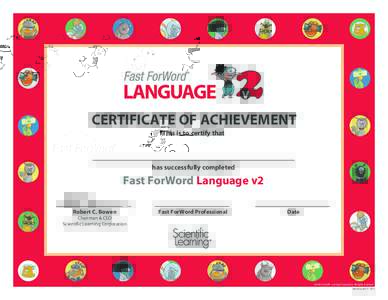 2 CERTIFICATE OF ACHIEVEMENT This is to certify that has successfully completed