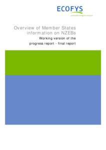 Overview of Member States information on NZEBs Working version of the progress report - final report  Overview of Member States