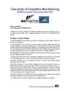 Case-study of Competitive Manufacturing NZ Marine Industry Training, December 2010
