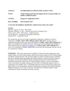 Government / National Tribal Child Support Association / Inter-Tribal Environmental Council / United States Environmental Protection Agency / Federal grants in the United States / Public economics