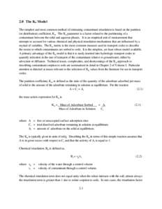 Understanding Partition Coefficient, Kd, Values, Volume IIa; Review of Geochemistry and Available Kd Values for Cadmium, Cesium, Chromium, Lead, Plutonium, Radon, Strontium, Thorium, Tritium (3H), and Uranium, Chapter 2