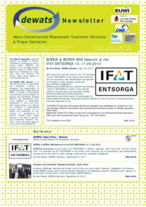 Newsletter About Decentralized Wastewater Treatment Solutions & Proper Sanitation For human dignity and urban environmental protection 