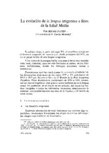 La evolución de la lengua aragonesa a fines de la Edad Media