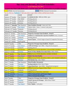 Bay Area and Beyond, 2014 Club Schedules as of February 18, 2014 Contact the Host Club about each event for more specific information or possible changes. FPUSA NorCal Tournaments  FPUSA National Tournaments