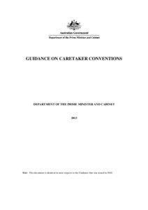 Guidance on Caretaker Conventions 2013