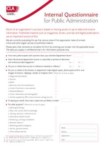 Internal Questionnaire for Businesses
