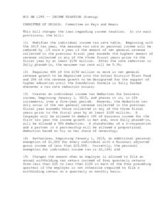 HCS HB[removed]INCOME TAXATION (Koenig) COMMITTEE OF ORIGIN: Committee on Ways and Means  This bill changes the laws regarding income taxation.