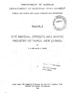 The Mineral Depositis and Mining Industry of Papua-New Guinea