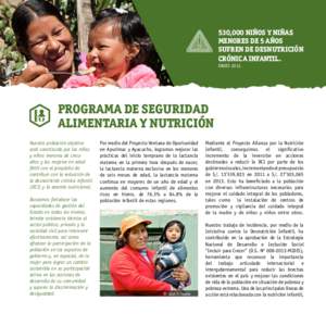 © Walter Silveira  530,000 niños y niñas menores de 5 años sufrEn de desnutrición crónica infantil.