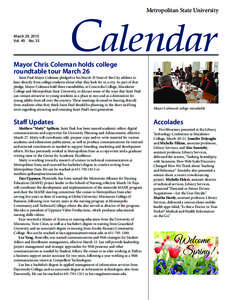 Metropolitan State University  March 29, 2013 Vol. 40 No. 35  Calendar