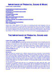 Microsoft Word - Importance of Prenatal Sound and Music
