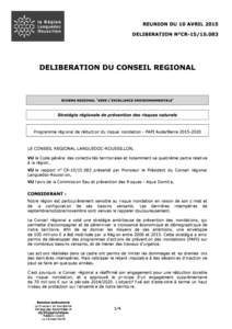 Programme régional de réduction du risque inondation - PAPI Aude/Berre