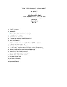 Paths Technical Advisory Committee (PTAC)  AGENDA Scio Township Hall 827 N. ZEEB ROAD, Ann Arbor, MI[removed]Meeting #5