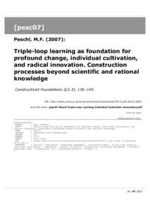 Constructivist epistemology / Organizational learning / Constructivism / Knowledge management / Constructivist Foundations / Learning theory / Epistemology / Cognitive science / Creativity / Educational psychology / Education / Knowledge