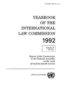 Yearbook of the International Law Commission 1992 Volume II Part Two