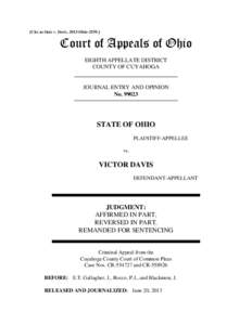 [Cite as State v. Davis, 2013-Ohio[removed]Court of Appeals of Ohio EIGHTH APPELLATE DISTRICT COUNTY OF CUYAHOGA