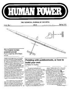Human Power The Technical Journal of the International Human-Powered Vehicle