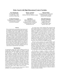 Policy Search with High-Dimensional Context Variables Voot Tangkaratt Herke van Hoof  Simone Parisi