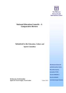 The Knesset Research and Information Center National Education Councils – A Comparative Review