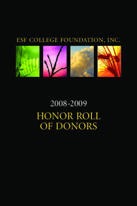 ESF COLLEGE FOUNDATION, INC[removed]HONOR ROLL OF DONORS
