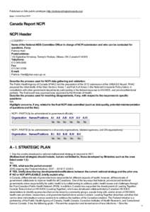 Published on Site public prototype (http://aidsreportingtool.unaids.org) Home > Canada Report NCPI Canada Report NCPI NCPI Header COUNTRY
