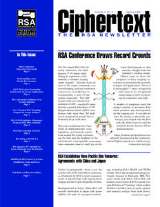 Ciphertext Volume 4, No. 1 RSA DATA SECURITY, INC.