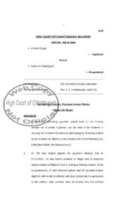 1 AFR HIGH COURT OF CHHATTISGARH, BILASPUR CRR No. 748 of 2006  Sharad Gupta ---- Applicant