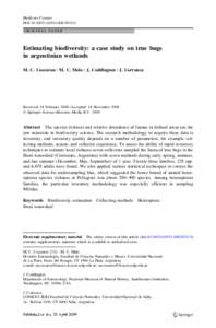 Species richness / Sampling / Science / Heteroptera / Iberá Wetlands / Abundance / Inventory / Miridae / Corrientes Province / Hemiptera / Geography of Argentina / Measurement of biodiversity