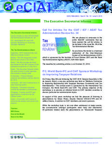 Newsletter  eCIAT ISSN[removed] • Year 6 / No[removed]June 6, 2014  The Executive Secretariat Informs