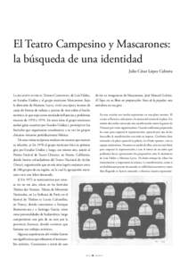 El Teatro Campesino y Mascarones: la búsqueda de una identidad Julio César López Cabrera