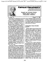 Essays of an Information Scientist, Vol:10, p.229, 1987  Current Contents, #33, p.3, August 17, 1987 EUGENE GARF/ELD INSTITUTE