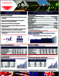 DEFINED PRODUCTION GROWTH RELIABLE AND GROWING DIVIDENDS VERMILION REPRESENTS A DEFENSIVE ISSUE IN A VOLATILE MARKET