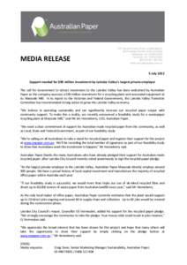 MEDIA RELEASE  307 Ferntree Gully Road Locked Bag 87 Mt Waverley Victoria 3149 Australia Telephone +Facsimile +