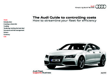 Home Introduction The Audi Guide to controlling costs  How to streamline your fleet for efficiency