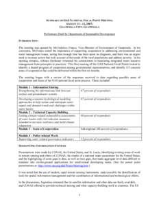 SUMMARY OF OAS NATIONAL FOCAL POINT MEETING AUGUST 11 – 12, 2007; GUATEMALA CITY, GUATEMALA Preliminary Draft by Department of Sustainable Development INTRODUCTION: The meeting was opened by Mr.Federico Franco, Vice-Mi