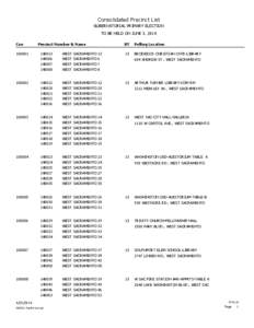 Consolidated Precinct List GUBERNATORIAL PRIMARY ELECTION TO BE HELD ON JUNE 3, 2014 Con[removed]