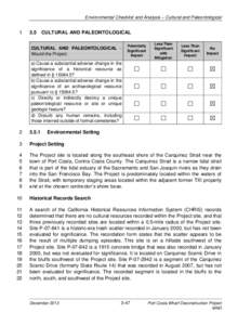 Environmental Checklist and Analysis – Cultural and Paleontological[removed]